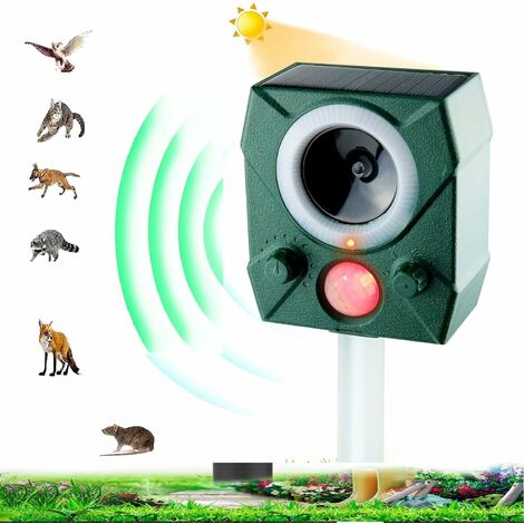 ISOTRONIC Répulsif solaire contre les animaux sauvages tels que les ratons  laveurs, les chevreuils, les renards, les sangliers, etc. - 4 répulsifs  efficaces avec lumière LED rouge 