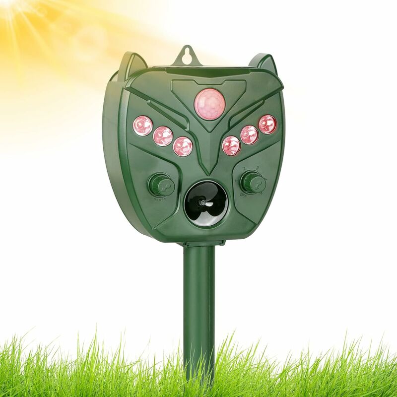 Répulsif Chat Ultrason, Repulsif Chat Solaire Étanche Repulsif Chat Exterieur Chargement Solaire et usb, Répulsif Ultrason Anti Rongeurs avec