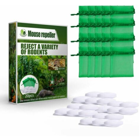 Répulsif contre les rongeurs à l'huile de menthe poivrée pour les rats de jardin et la lutte antiparasitaire des rats (boîte de 2, 40 pièces)