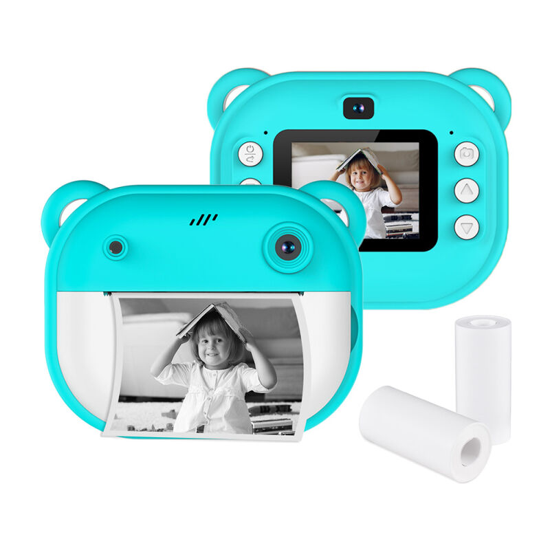 LIFCAUSAL Appareil Photo Instantané Enfant - Caméra 1080P Double Objectif, Écran 2', Batterie Intégrée avec Papier Thermique & Cadres - Idéal Cadeau