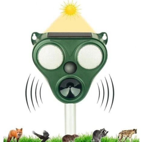 Répulsif d'extérieur pour chats, répulsif ultrasonique pour chats, répulsif pour chiens, étanche, à énergie solaire, pour chiens, oiseaux, chats, pour les champs et les jardins