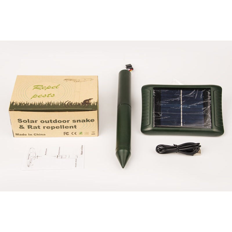 Répulsif électronique solaire ultrasonique pour l'extérieur, répulsif électronique Durable pour animaux, rats et serpents de ferme