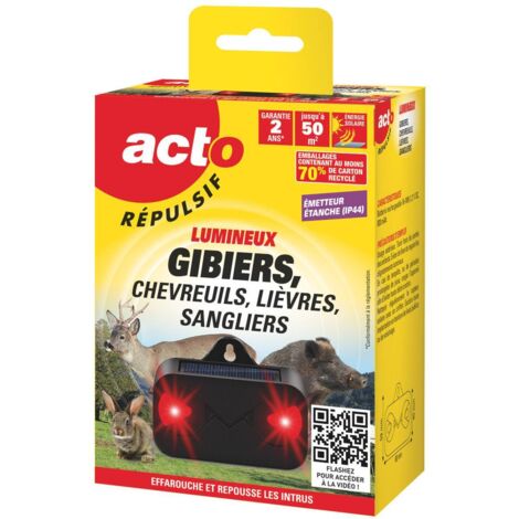 Répulsif Gibier Solaire Lumineux ACTO - Protection Jardin & Potager