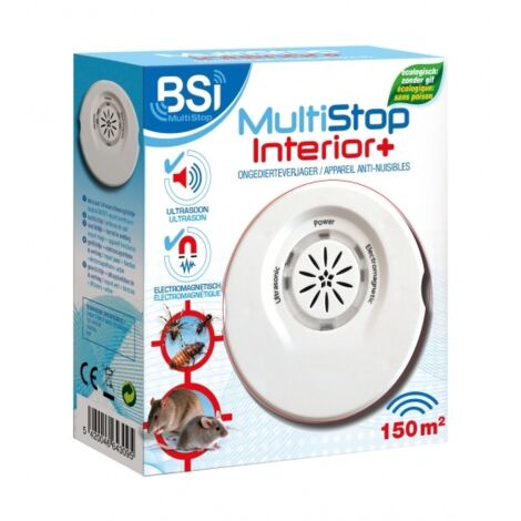 Répulsif insectes ultrason et électromagnétique – Protection jusqu'à 150 m² – Inoffensif pour humains et animaux – Alimentation secteur