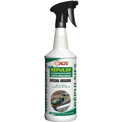 Répulsif laque spécial oiseaux 1 litre – Protection forte pour espaces extérieurs – Effet biocide contre tous les volatiles – Cibles Alto