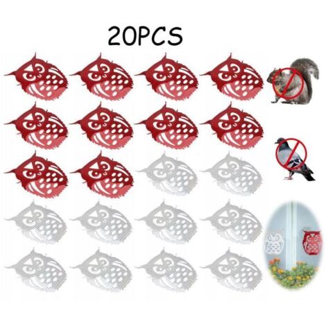 Répulsif Oiseaux, Autocollants Hibou Réfléchissants pour Fenêtres, Épouvantail Anti-Pigeons pour Mur