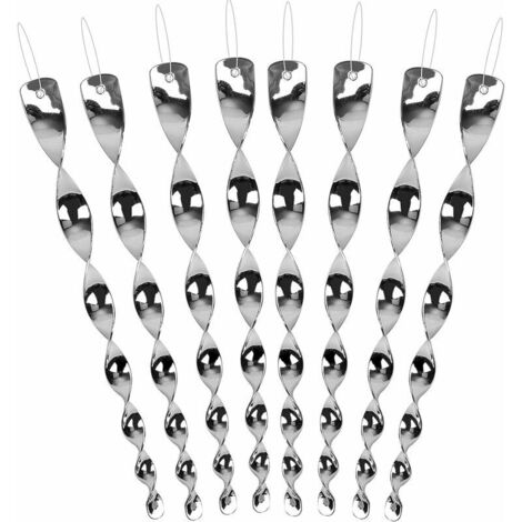 SERBIA Répulsif Oiseaux Effaroucheur Oiseaux Spirale Répulsif Réfléchissants Spirale Oiseaux Tiges Spiralées en Plastique épouvantail effaroucheur d'oiseaux Moderne pour Potager Ferme Jardin phe 8 Pcs