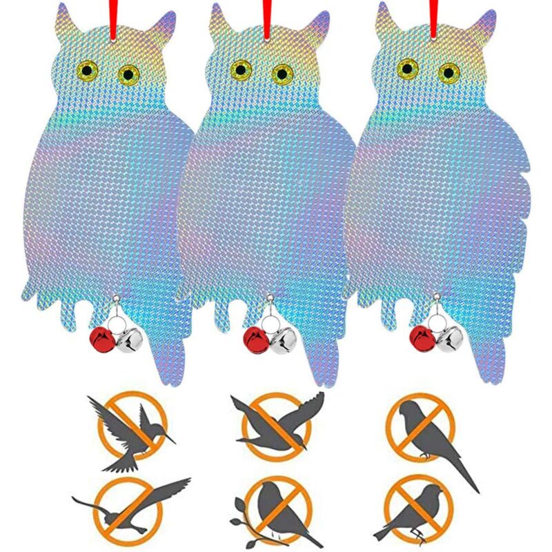 Répulsif Oiseaux Hibou,Effaroucheur Oiseaux Réfléchissant,Hibou Anti Pigeons,Effaroucheur Oiseaux Repulsif Pigeon,Répulsif Pigeon Balcon,Répulsif