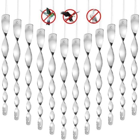 Répulsif Pigeons, Lot de 12, Effaroucheur d'Oiseaux pour Balcon, Barres Réfléchissantes 360°
