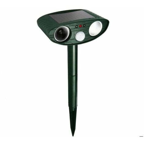 Répulsif pour Animaux - Repulsif Chat Ultrasonique à énergie Solaire - Chasse Taupe - Lumière LED - Étanche - Détecteur de Mouvement - Anti Chien Chat Pigeons Écureuil Loir Oiseaux de Jardin Cour Cha