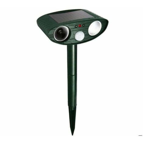 Répulsif pour Animaux - Repulsif Chat Ultrasonique à énergie Solaire - Chasse Taupe - Lumière LED - Étanche - Détecteur de Mouvement - Anti Chien Chat Pigeons Écureuil Loir Oiseaux de Jardin Cour Cha-