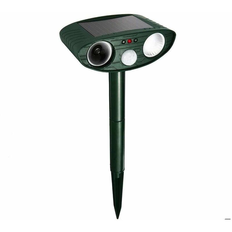 SNQ - Répulsif pour Animaux, Repulsif Chat Ultrasonique à énergie Solaire Chasse Taupe Lumière led Étanche Détecteur de Mouvement Anti Chien Chat