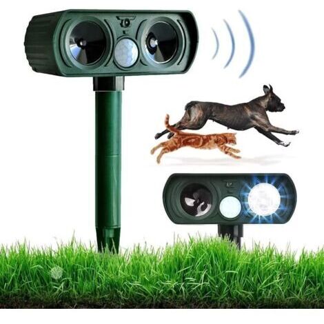 Répulsif pour chats d'extérieur, répulsif ultrasonique solaire rechargeable par USB, répulsif pour chiens, souris et pigeons pour le jardin et la chambre d'enfants