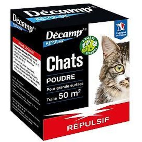 Répulsif pour chats en poudre 200 g – Géraniol et acide décanolique – Protection jardin contre visites indésirables – Fabre Graines