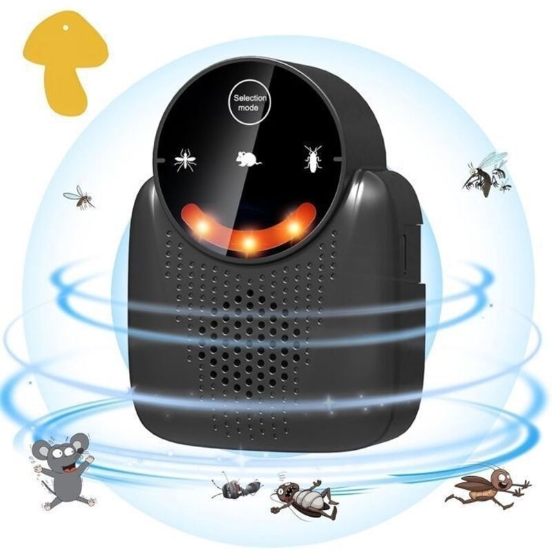 Repulsif Rat, BYONDSELF, Ultrasonique, avec Lumière LED, Panneau D'insectes Collants, pour Rats/Souris/Cafards, Noir