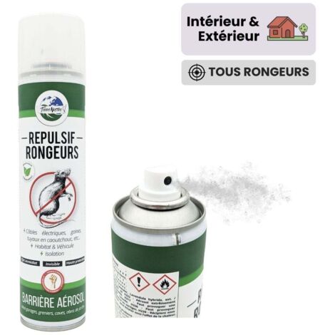 Répulsif rongeur 300ml – Protection immédiate 15 jours – Formule à base d'actifs végétaux – Pour garages et véhicules – Terra Nostra