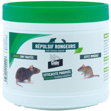 Répulsif rongeurs bio 200g – Granulés inoffensifs pour humains et environnement – Protection jusqu'à 85 jours – Efficace contre rats et souris – Kocide