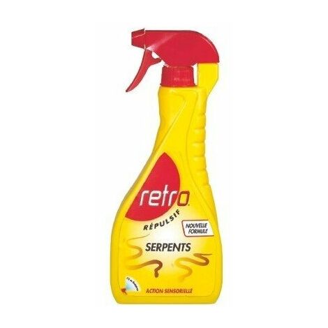 Répulsif serpents pulvérisateur 500 ml – Barrage gustatif pour intérieur et extérieur – Protection terrasse, piscine, locaux techniques – Retro