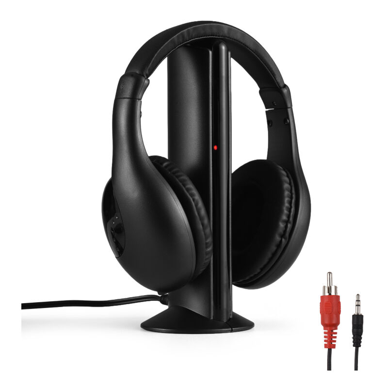 LIFCAUSAL : Casque TV sans fil 5-en-1 avec transmetteur/décodeur - Portée 30m, surveillance FM, ports optique/coaxial, casque circumaural et filaire