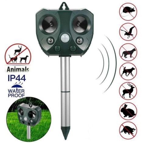 Répulsif Solaire à Ultrasons pour Chats, Chiens et Souris - Fréquence Réglable pour Protéger Jardins des Nuisibles