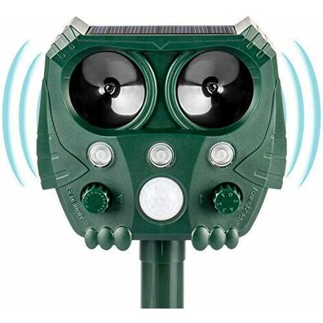 Répulsif solaire à ultrasons - Répulsif pour animaux - Étanche - Répulsif contre les animaux - Répulsif contre les oiseaux