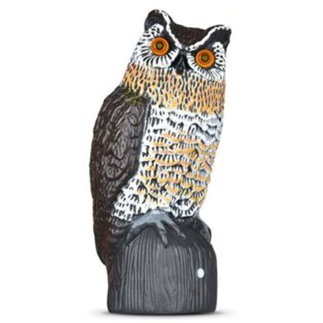 Répulsif solaire anti-oiseaux et anti-nuisibles avec détecteur de mouvement et forme de hibou en PVC