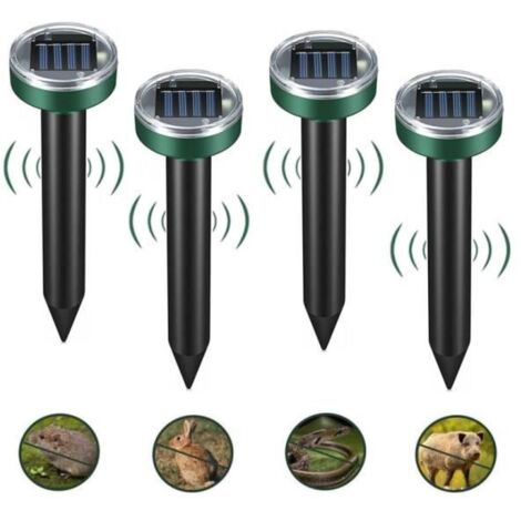 Répulsif Solaire Anti-Taupes, Échiquier Anti-Taupes, Répulsif à Ultrasons Solaire, Répulsif Serpent 4 pièces