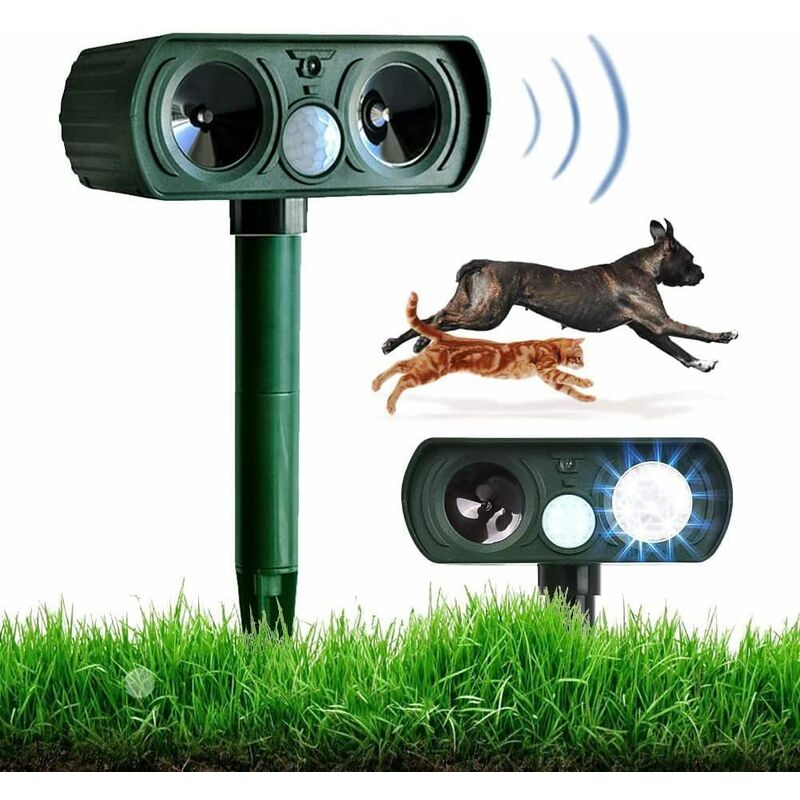Serbia - Répulsif solaire étanche pour chat, renard, jardin, répulsif à ultrasons pour animaux de compagnie, extérieur avec capteur de mouvement pour