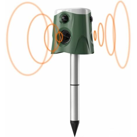 Répulsif solaire pour animaux, Répulsif Chat Exterieur, Ultrason Chat, Repulsif Chien, Charge Solaire,dissuasif pour animaux avec détecteur de mouvement et lumières clignotantes Cour de jardin