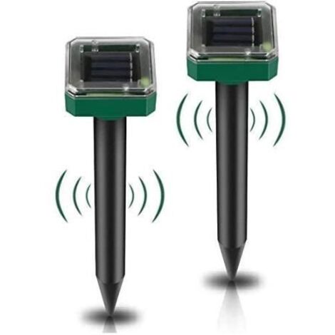 Répulsif Solaire Ultrason Anti-Taupes Intelligent - Lot de 2, Répulsif Extérieur Souris à Énergie Solaire