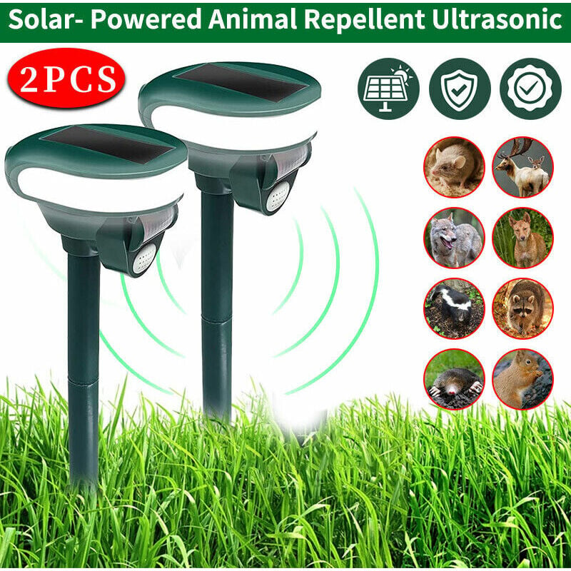Répulsif solaire ultrasonique pour chiens et chats, 2 pièces, répulsif antiparasitaire pour renard et renard, répulsif de jardin