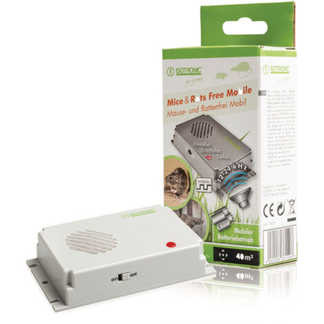 Répulsif souris et rat 12 - 24 kHz – Appareil mobile à ultrasons – Protection efficace pour maison, jardin et garage – Nedis
