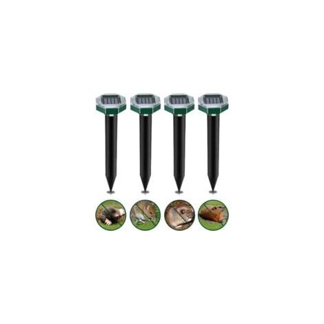 Répulsif Taupe Solaire à Ultrason,Lot de 4 Anti Taupe, Anti Taupe Solaire Vibration Et Ultrasons, IP65 Imperméable, Répulsifs Solaires pour Taupes