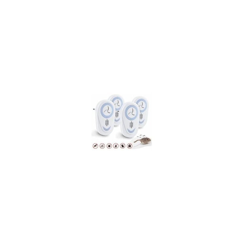 Alovez - Répulsif Ultrason 4 Pack - Anti Moustiques Rongeurs Insectes Électronique