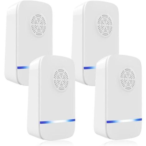 Répulsif ultrason anti-rats et moustiques – 4 unités pour intérieur, efficace contre souris, araignées et insectes, branchement direct