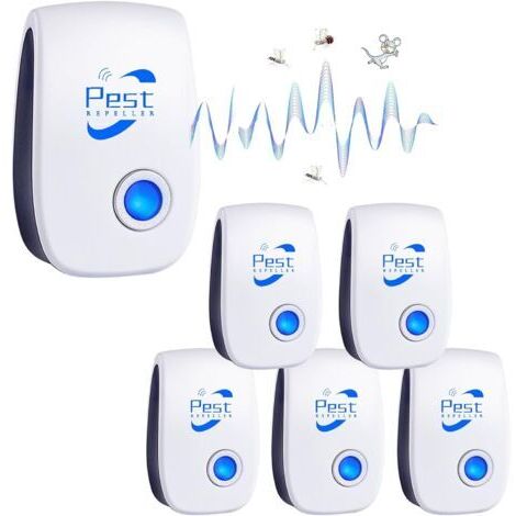 Répulsif Ultrason Anti-Rongeurs Insectes, 6 Pack Ultrason Anti Moustique Ultrason Souris et Rats, Intérieur Répulsif Électronique Insectes pour Souris, Rats Fourmis Araignées Moustiques