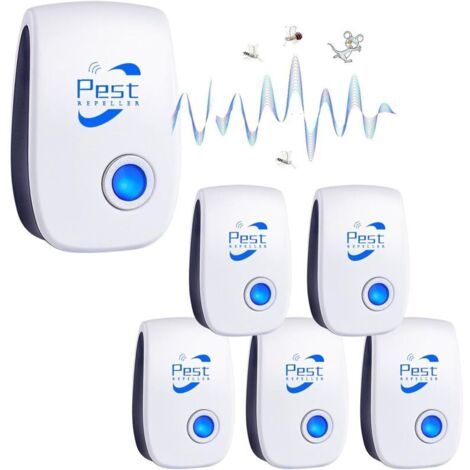 Répulsif Ultrason Anti-Rongeurs Insectes, 6 Pack Ultrason Anti Moustique Ultrason Souris et Rats, Intérieur Répulsif Électronique Insectes pour Souris, Rats Fourmis Araignées Moustiques