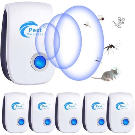 Répulsif Ultrason Anti-Rongeurs Insectes, 6 pcs Ultrason Anti Moustique Ultrason Souris et Rats, Intérieur Répulsif Électronique Insectes pour Souris, Rats Fourmis Araignées Moustiques
