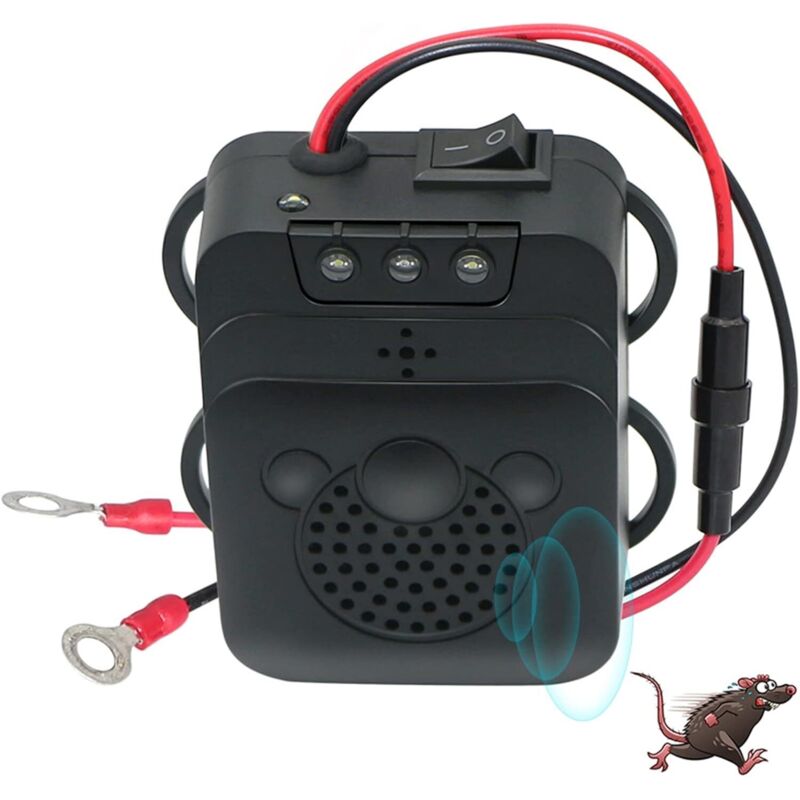 Répulsif Ultrason pour Voiture avec Stroboscopique LED, Garage pour Voiture Rongeurs Souris Bestioles Maison Garage Grenier Camping