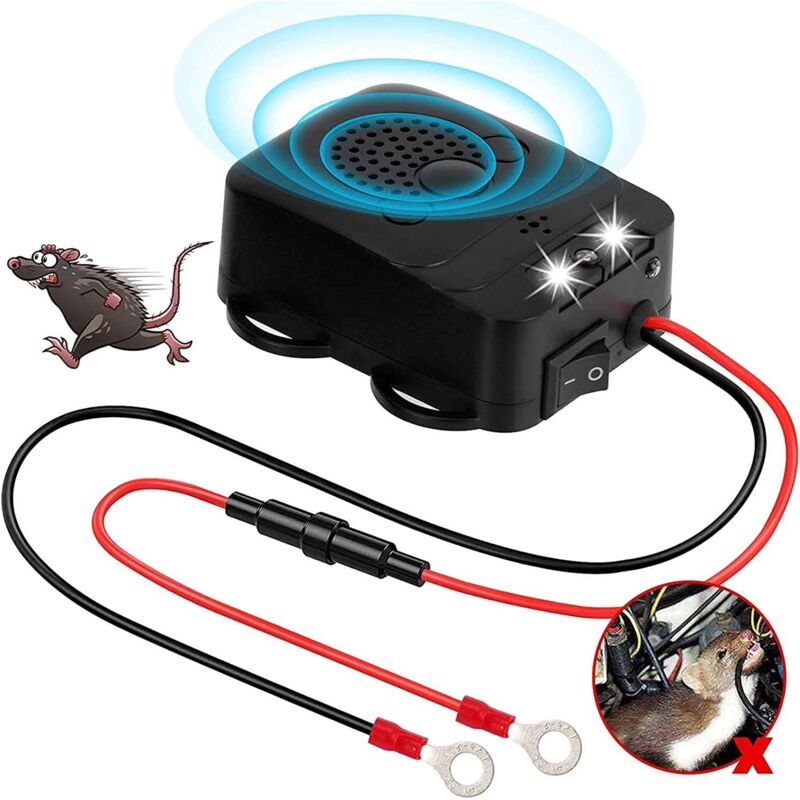 Tigrezy - Répulsif Ultrason pour Voiture - Fréquence à ultrasons 12 kHz - 25 kHz - Connexion à une batterie de voiture 12 v - Protection contre les