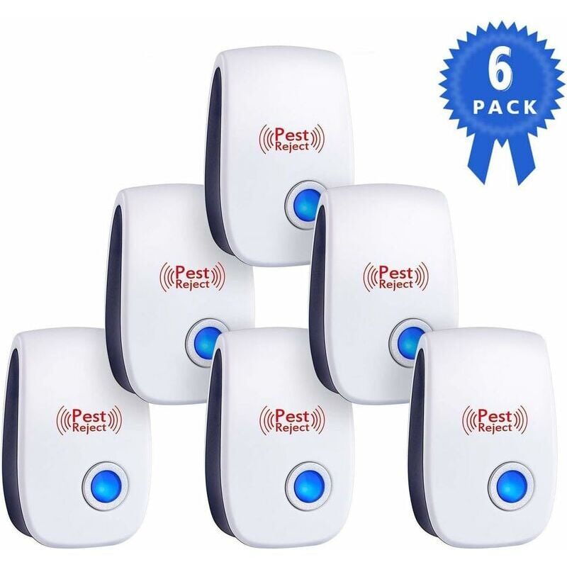 SNQ - Répulsif Ultrason Souris et Rat - Prise à Double Fréquences Ultrasonique Puissantes - 6 Appareils Repulsif Ultrasons Anti Rongeur,Fouine et
