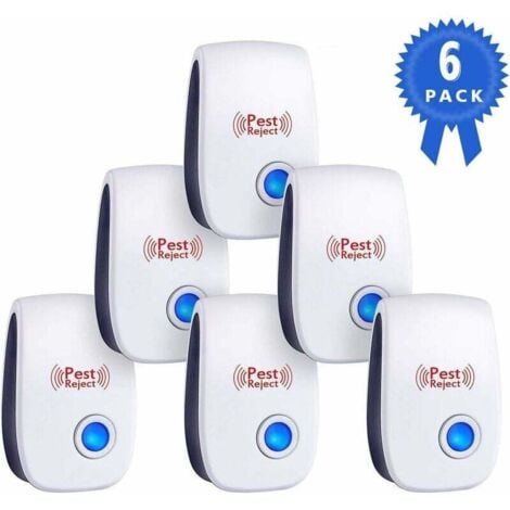 SERBIA Répulsif Ultrason Souris et Rat - Prise à Double Fréquences Ultrasonique Puissantes - 6 Appareils Repulsif Ultrasons Anti Rongeur,Fouine et Loir - Protection Efficace en