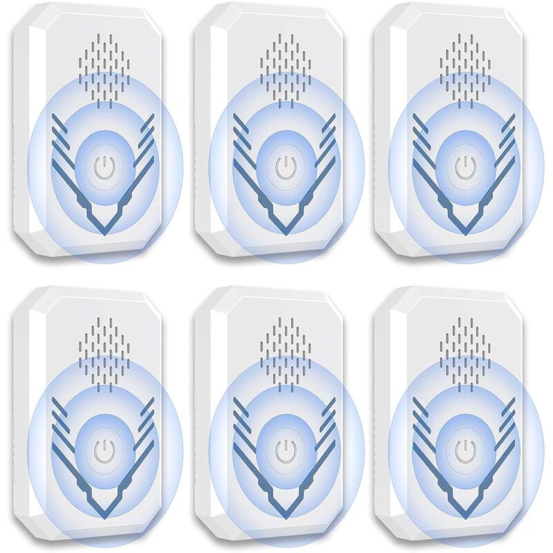 Repulsif Ultrason Souris et Rats 6 Pièces, Anti Souris Rats,Anti Moustique, Sûr et Économe en Énergie, Repulsif Ultrason pour Rat,Souris,