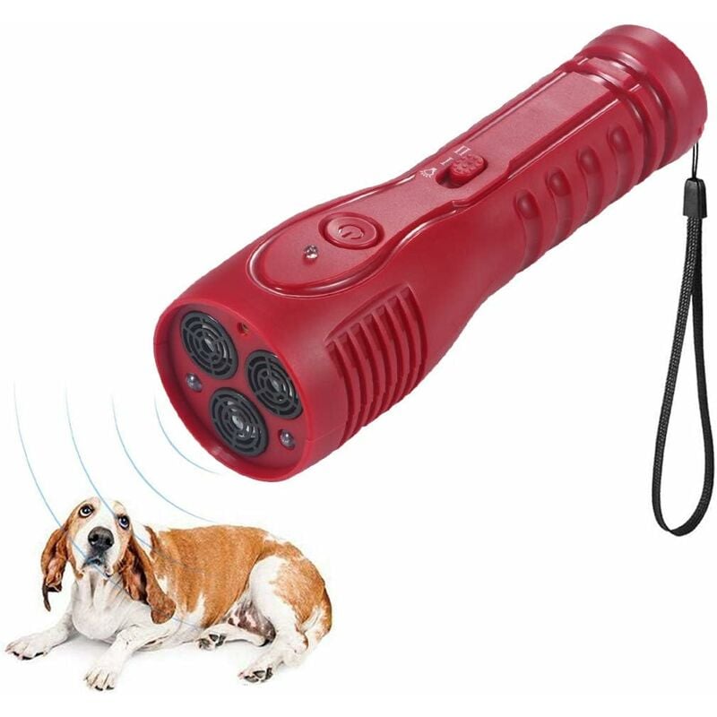 Répulsif ultrasonique portable pour chien avec bouchon anti-aboiement LED, rechargeable et totalement sûr et inoffensif pour les chiens.