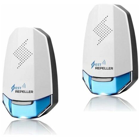 RéPulsif Ultrasons Anti Moustique, Prise ​Ultrasons Rongeurs Souris Et Rats 2 PACK Appareil Ultrason Electrique Appareil Anti Mouche Bleu LumièRe Anti Moustique Insectes Fourmi Araignée 100% sûr