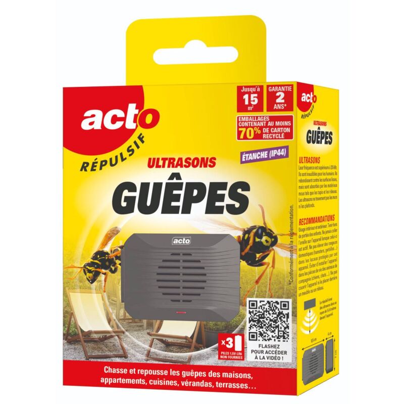Acto - Répulsif Ultrasons Spécial Guêpes : Protégez vos espaces facilement
