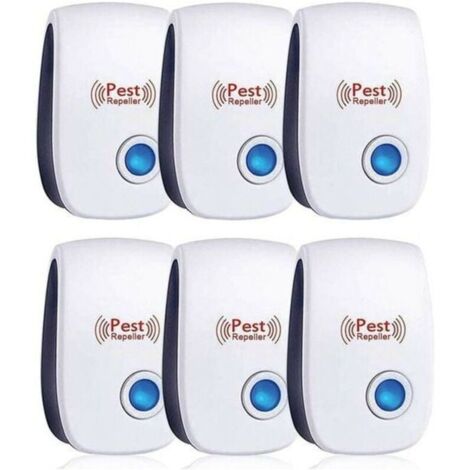 Repulsif Ultrasons, Ultrason Souris Lot de 6, Ultrason Souris et Rat Efficace Contre Souris,Rats,Mouches,Moustiques,Insectes Nuisibles,Araignées,Cafards, Sûr et Non Toxique