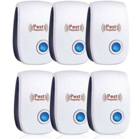 Repulsif Ultrasons, Ultrason Souris Lot de 6, Ultrason Souris et Rat Efficace Contre Souris,Rats,Mouches,Moustiques,Insectes Nuisibles,Araignées,Cafards, Sûr et Non Toxique