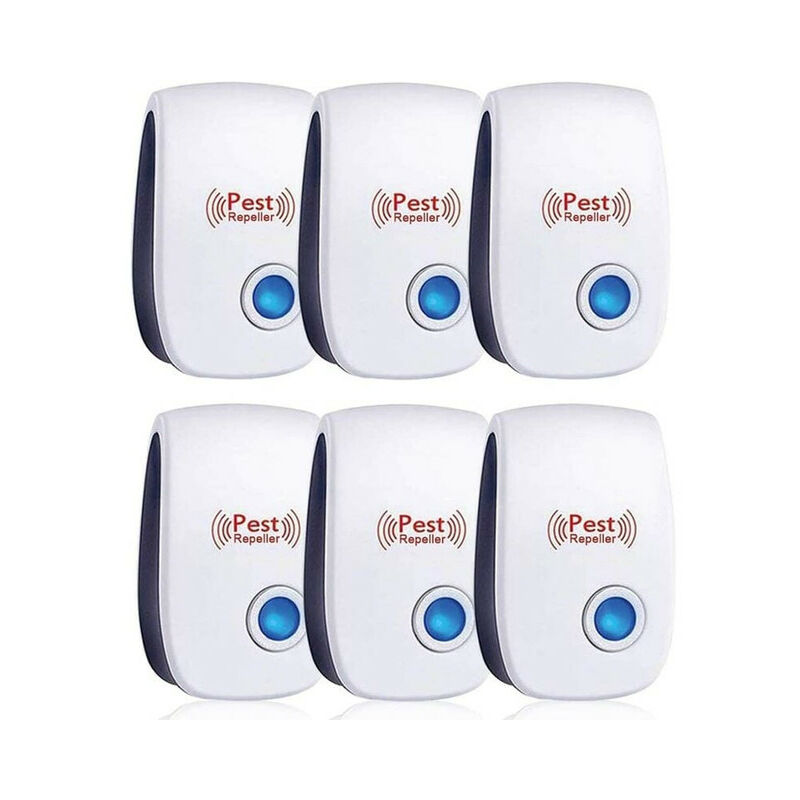 Mimiy - Repulsif Ultrasons, Ultrason Souris Lot de 6, Ultrason Souris et Rat Efficace Contre Souris,Rats,Mouches,Moustiques,Insectes