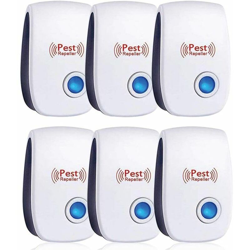 Kmond - Repulsif Ultrasons, Ultrason Souris Lot de 6, Ultrason Souris et Rat Efficace Contre Souris,Rats,Mouches,Moustiques,Insectes
